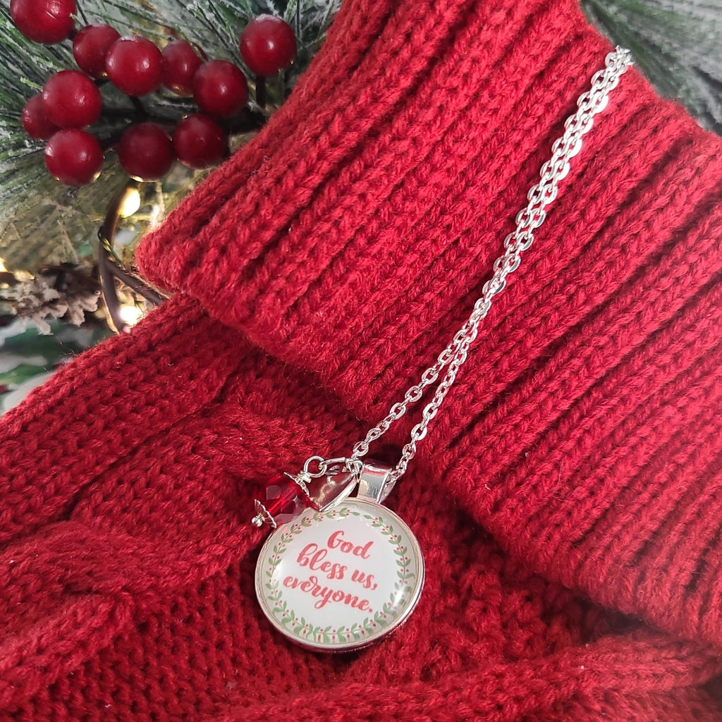 God Bless Us Everyone Necklace | Tiny Tim Quote, A Christmas Carol | Georgia Teaberry