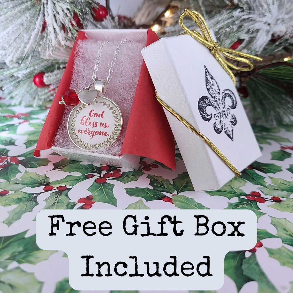 God Bless Us Everyone Necklace | Tiny Tim Quote, A Christmas Carol | Georgia Teaberry