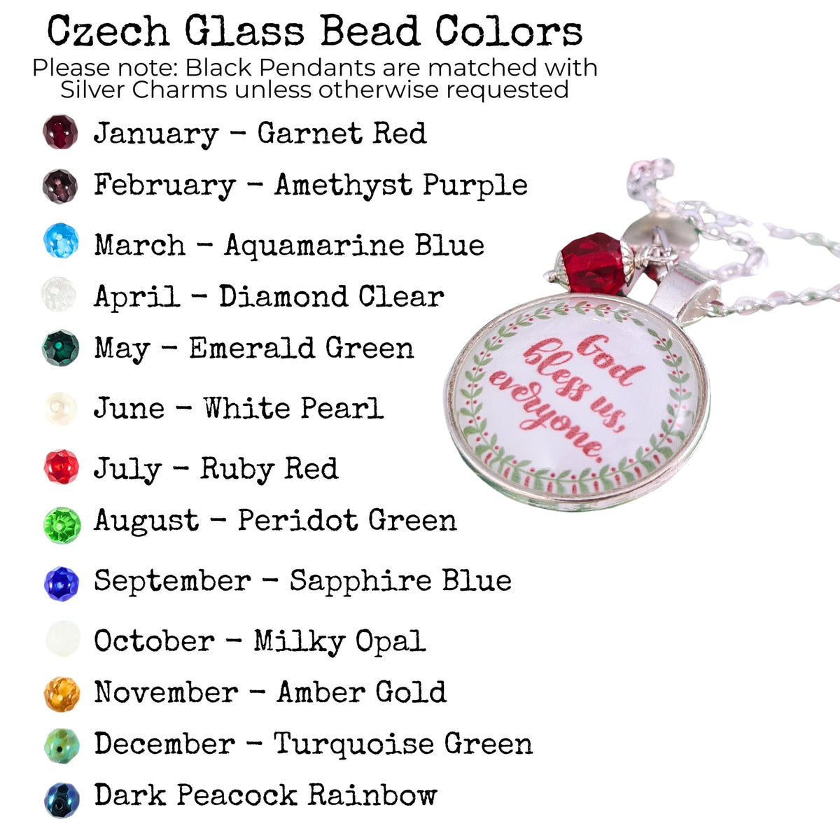 God Bless Us Everyone Necklace | Tiny Tim Quote, A Christmas Carol | Georgia Teaberry