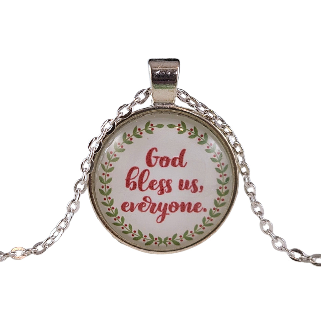 God Bless Us Everyone Necklace | Tiny Tim Quote, A Christmas Carol | Georgia Teaberry