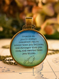 Winnie the Pooh Promise Me Necklace or Keyring, Braver Than You Believe Quote, Graduation Gift From Mom, Handmade Glass Pendant, Personalized Inspirational Gift for Her