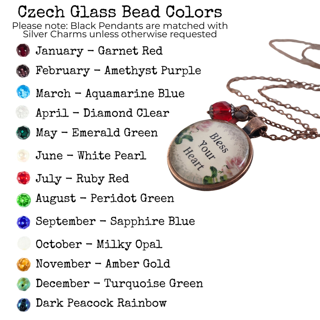 Bless Your Heart Necklace or Keychain, Southern Saying Vintage Floral Rose Pendant, Funny Southern Gift for Women, Personalized Name