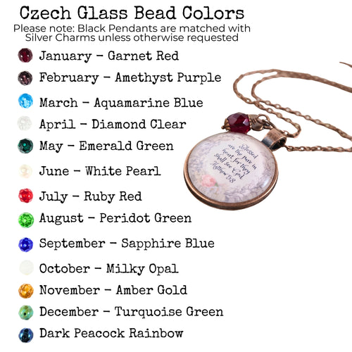 Blessed Are the Pure in Heart Necklace, Matthew 5:8 Bible Verse Pendant
