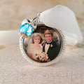 Bouquet Photo Charm, Personalized Bridal Bouquet Wedding Keepsake Remembrance, Custom Memorial Photo Charm, Gift for Bride Name Gift