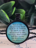 Courage Dear Heart Necklace or Keyring, Aslan Narnia CS Lewis Quote Gift, Encouraging Gift for Her, Handmade Glass Pendant, Personalized Inspirational Gift
