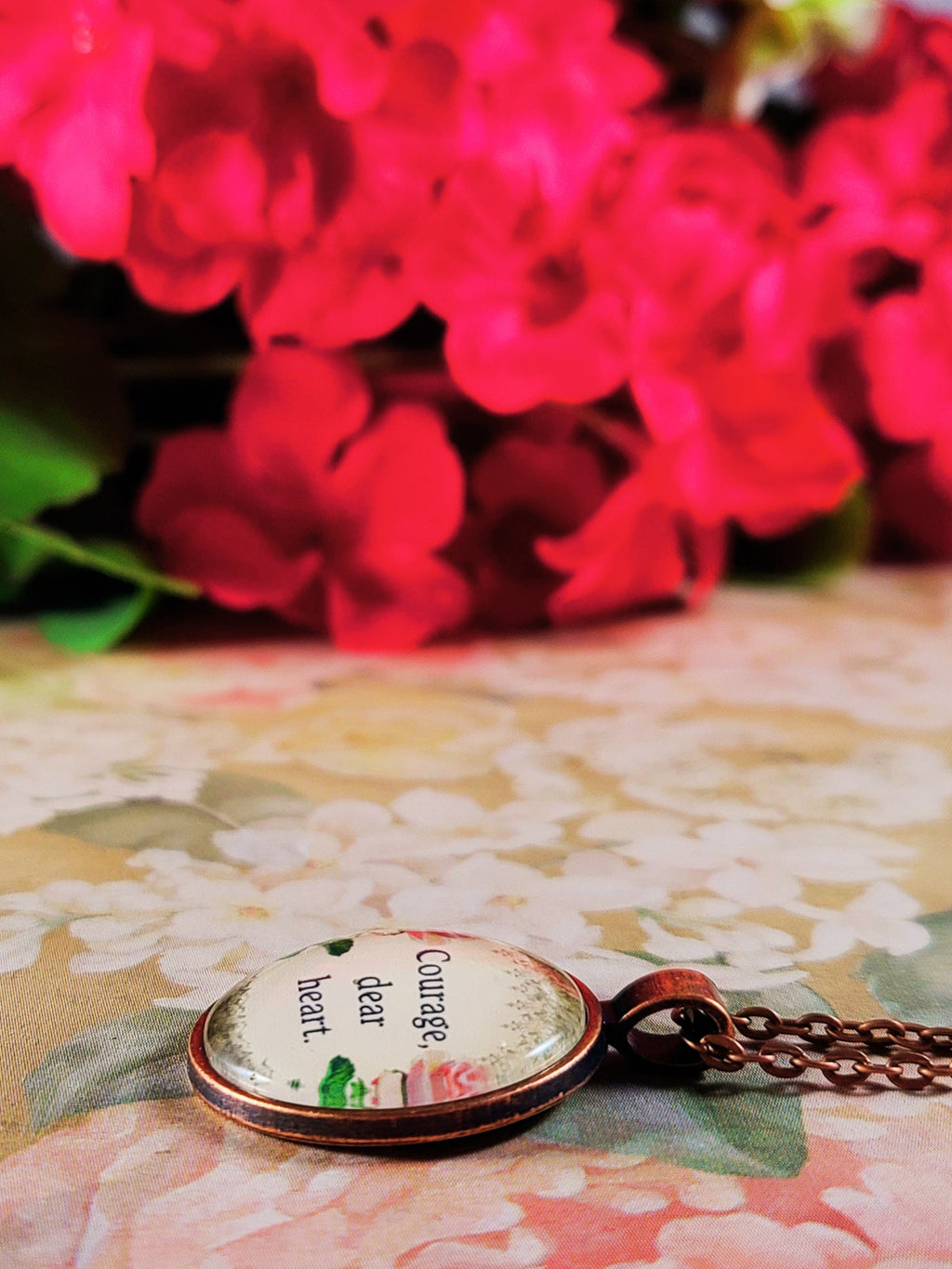 "Courage, Dear Heart" C.S. Lewis Quote Necklace | Encouraging Gift for Her | Personalized Literary Jewelry | Keychain