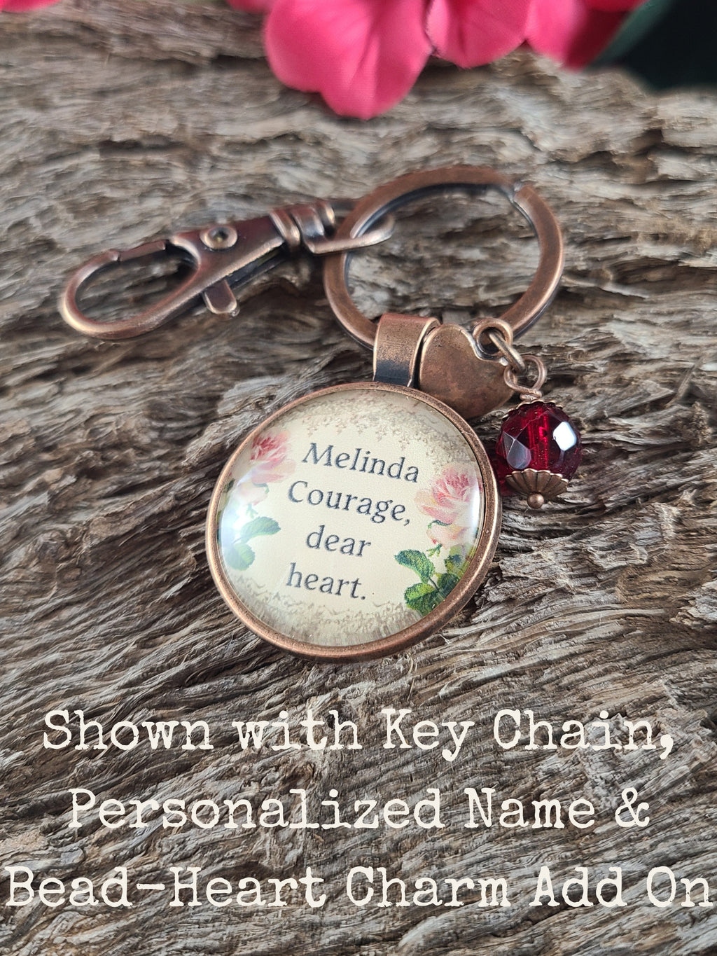 "Courage, Dear Heart" C.S. Lewis Quote Necklace | Encouraging Gift for Her | Personalized Literary Jewelry | Keychain