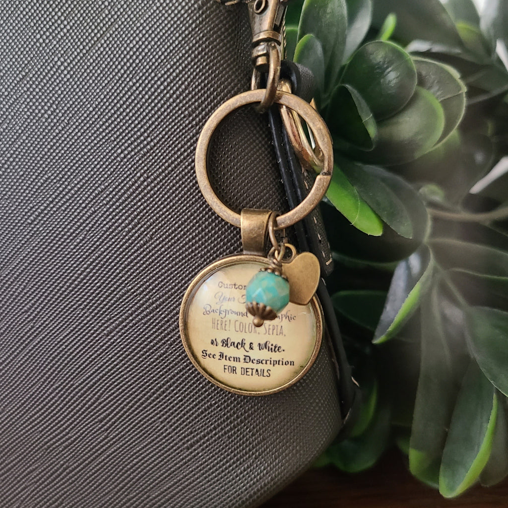 Personalized Custom Necklace or Keychain | Your Quote Text or Photo | Custom Gift for Her, Birthday Gift, Memorial Gift | Handmade Glass Dome Pendant