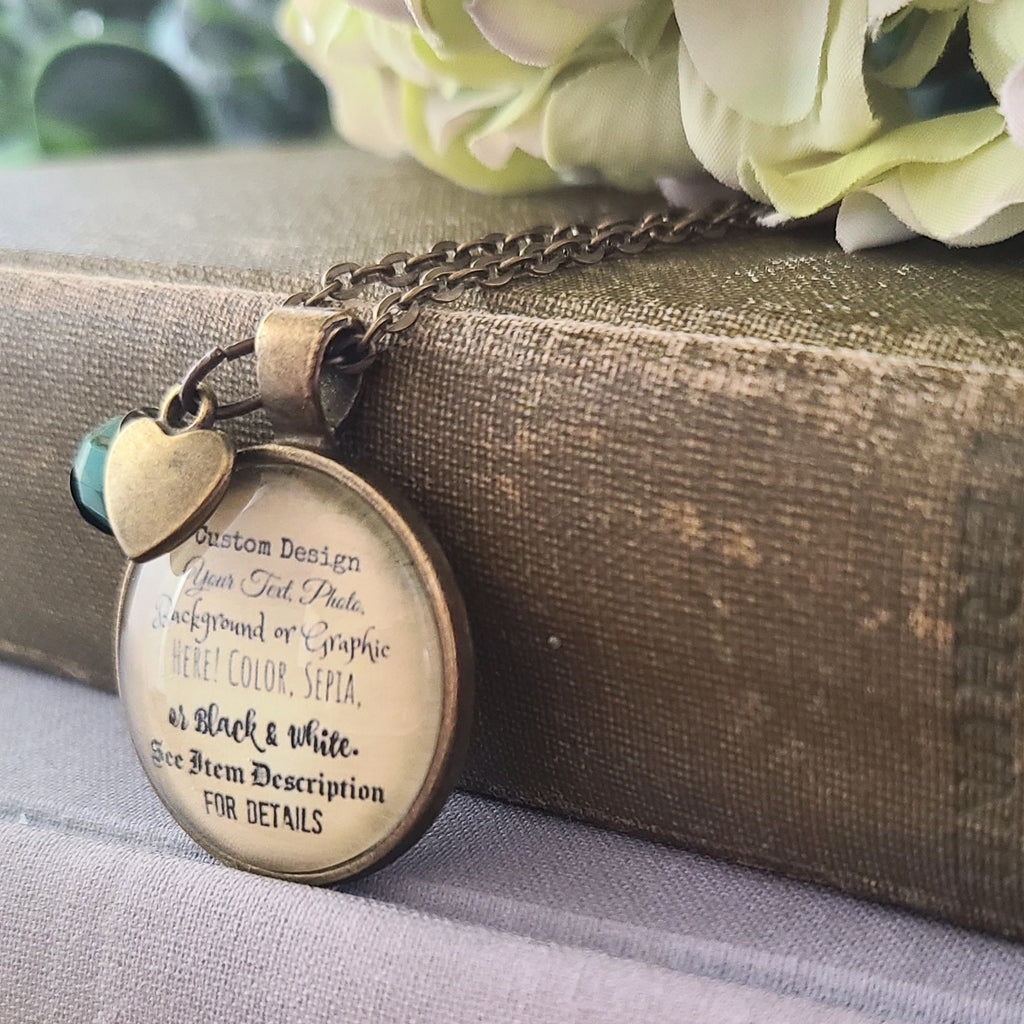 Personalized Custom Necklace or Keychain | Your Quote Text or Photo | Custom Gift for Her, Birthday Gift, Memorial Gift | Handmade Glass Dome Pendant