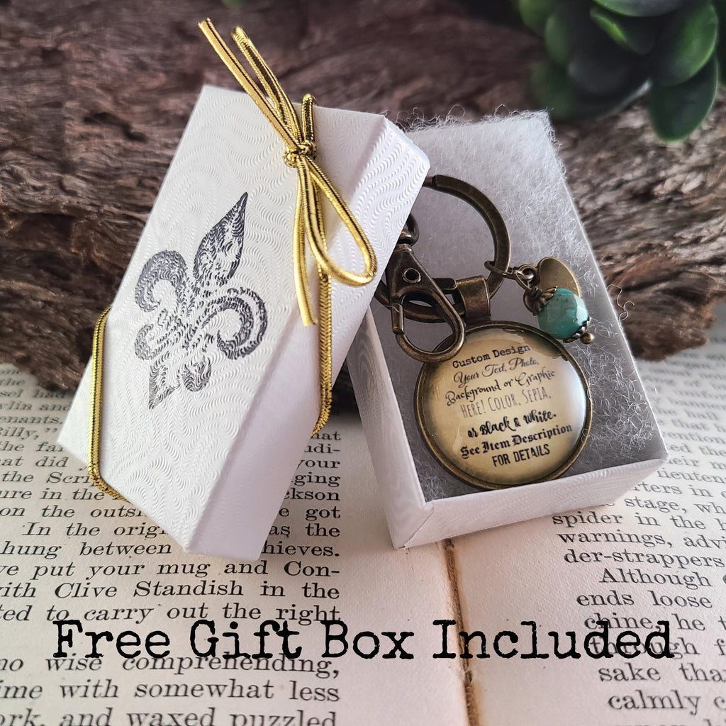 Personalized Custom Necklace or Keychain | Your Quote Text or Photo | Custom Gift for Her, Birthday Gift, Memorial Gift | Handmade Glass Dome Pendant