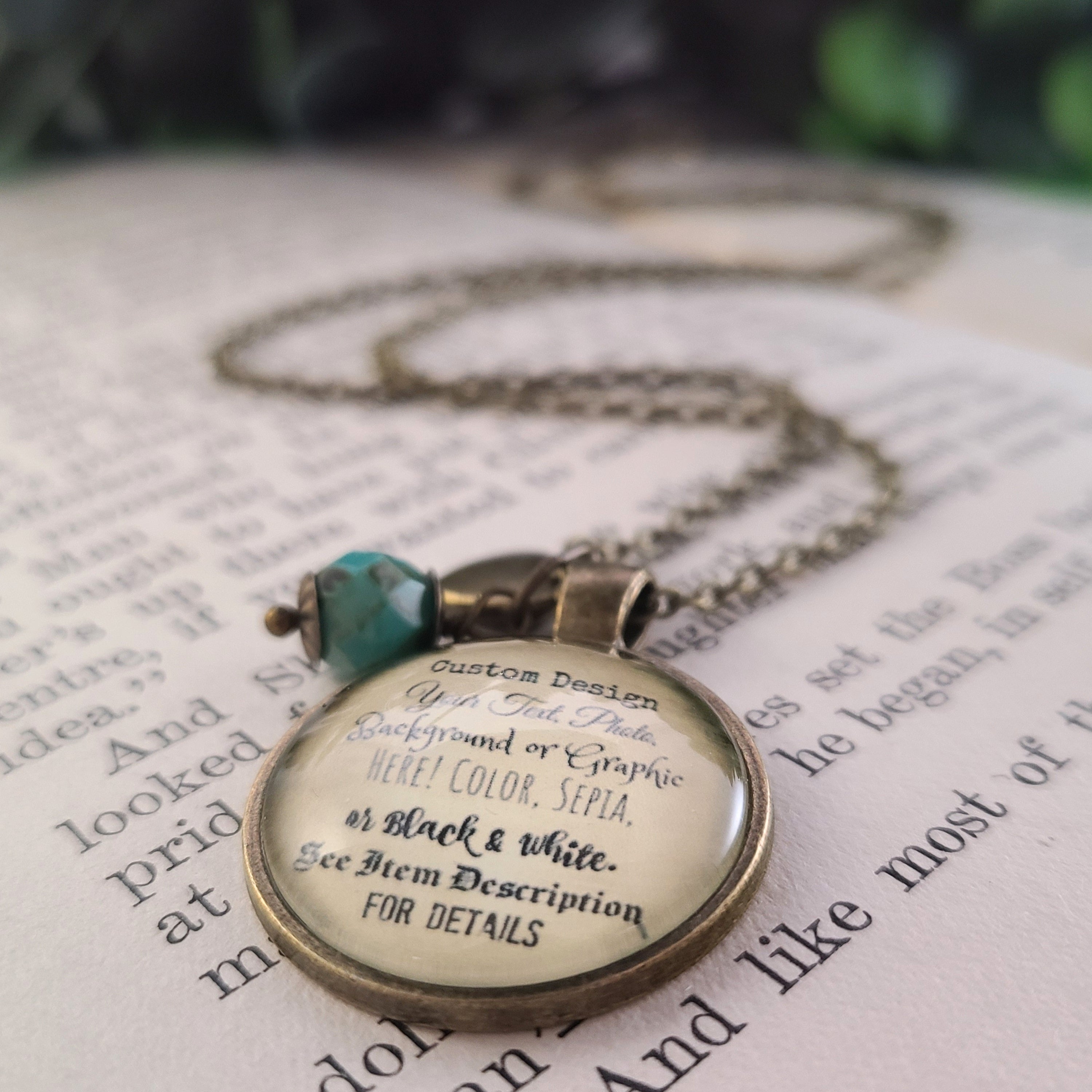 Personalized Custom Necklace or Keychain | Your Quote Text or Photo | Custom Gift for Her, Birthday Gift, Memorial Gift | Handmade Glass Dome Pendant