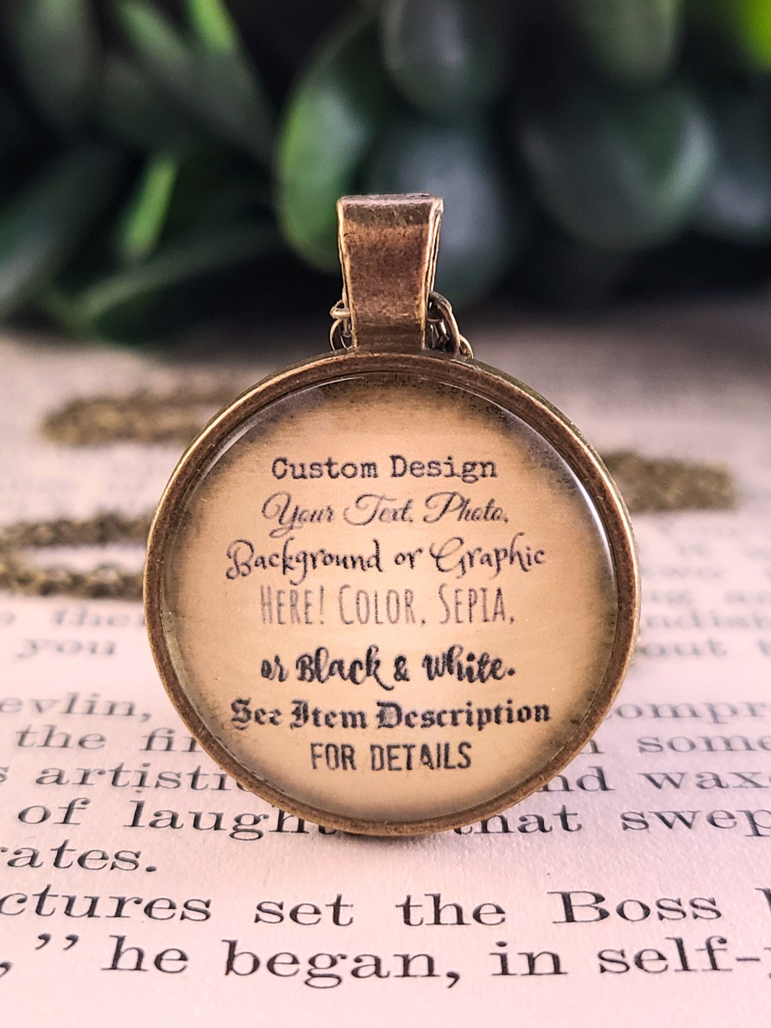 Personalized Custom Necklace or Keychain | Your Quote Text or Photo | Custom Gift for Her, Birthday Gift, Memorial Gift | Handmade Glass Dome Pendant