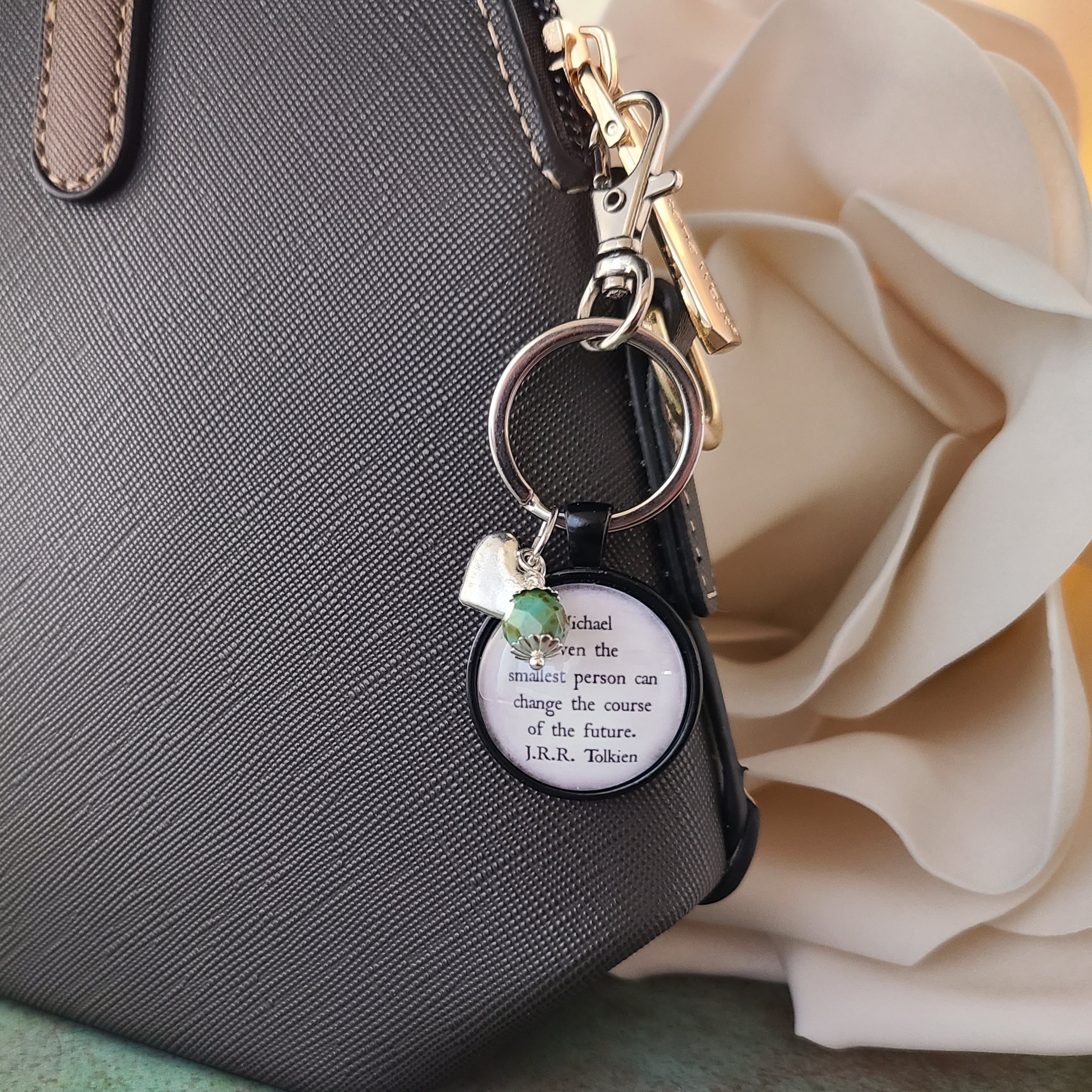 J.R.R. Tolkien Quote Necklace or Keychain, Even the Smallest Person Can Change the Future, Small But Mighty Gift, Personalized