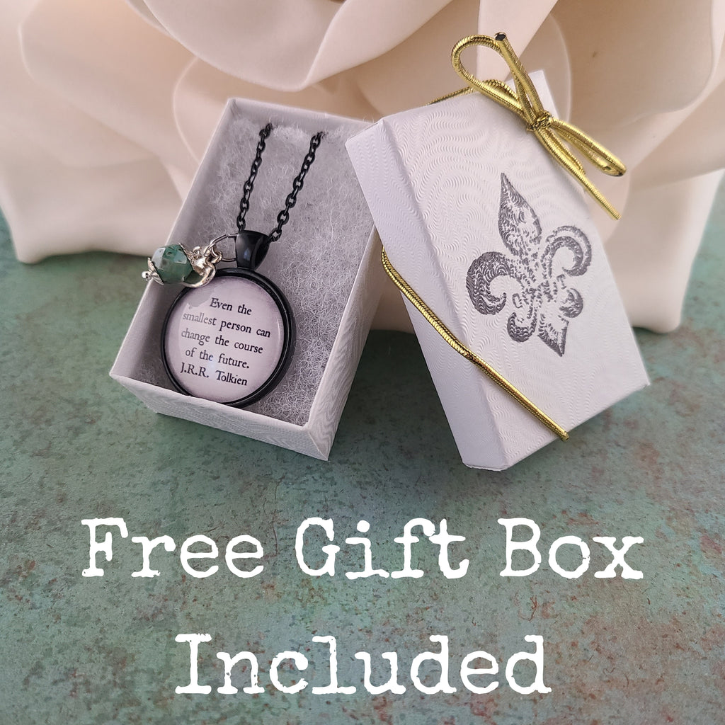 J.R.R. Tolkien Quote Necklace or Keychain, Even the Smallest Person Can Change the Future, Small But Mighty Gift, Personalized