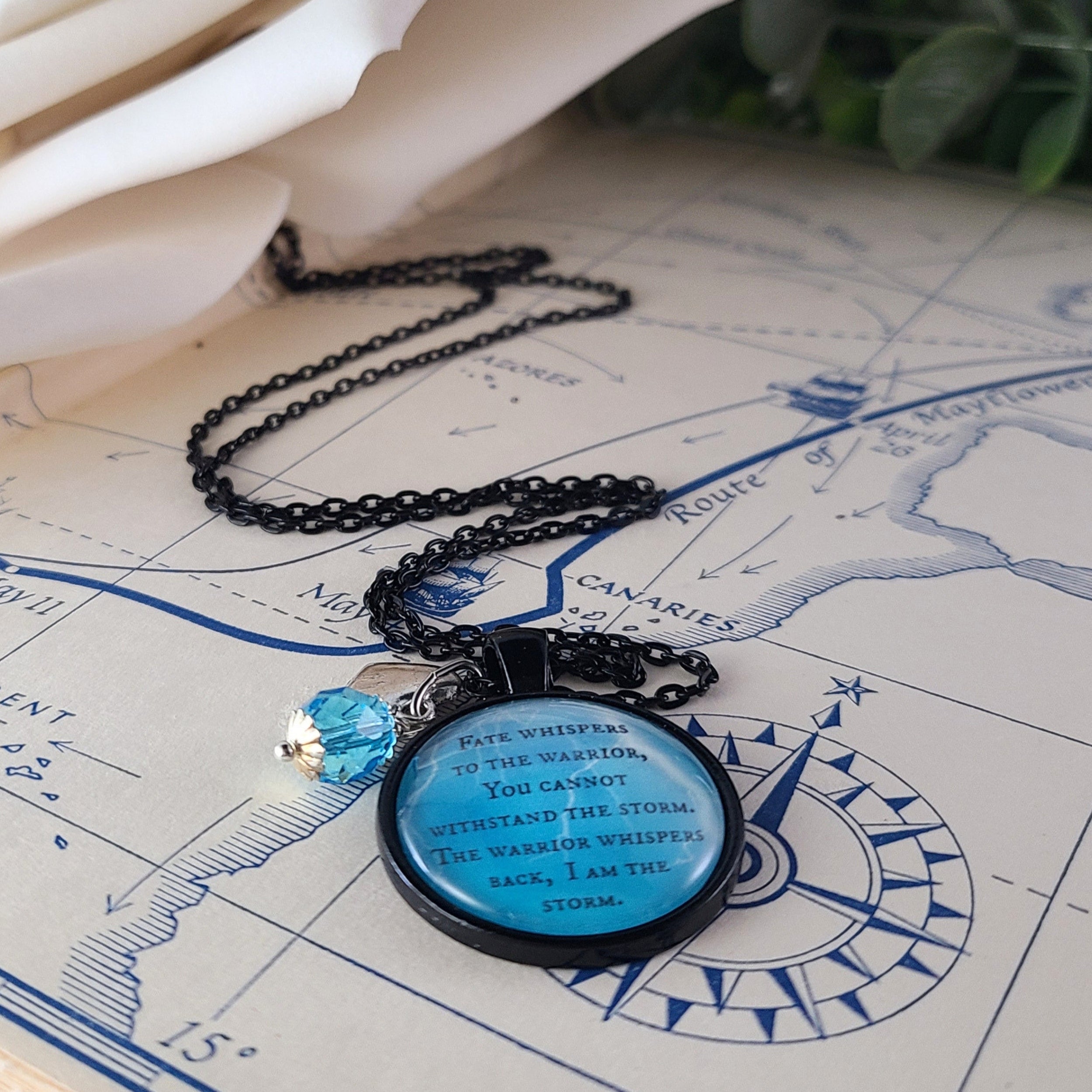 Fate Whispers I Am the Storm Necklace | Warrior Quote Pendant | Inspirational Strength Gift for Her | Personalized | Keychain