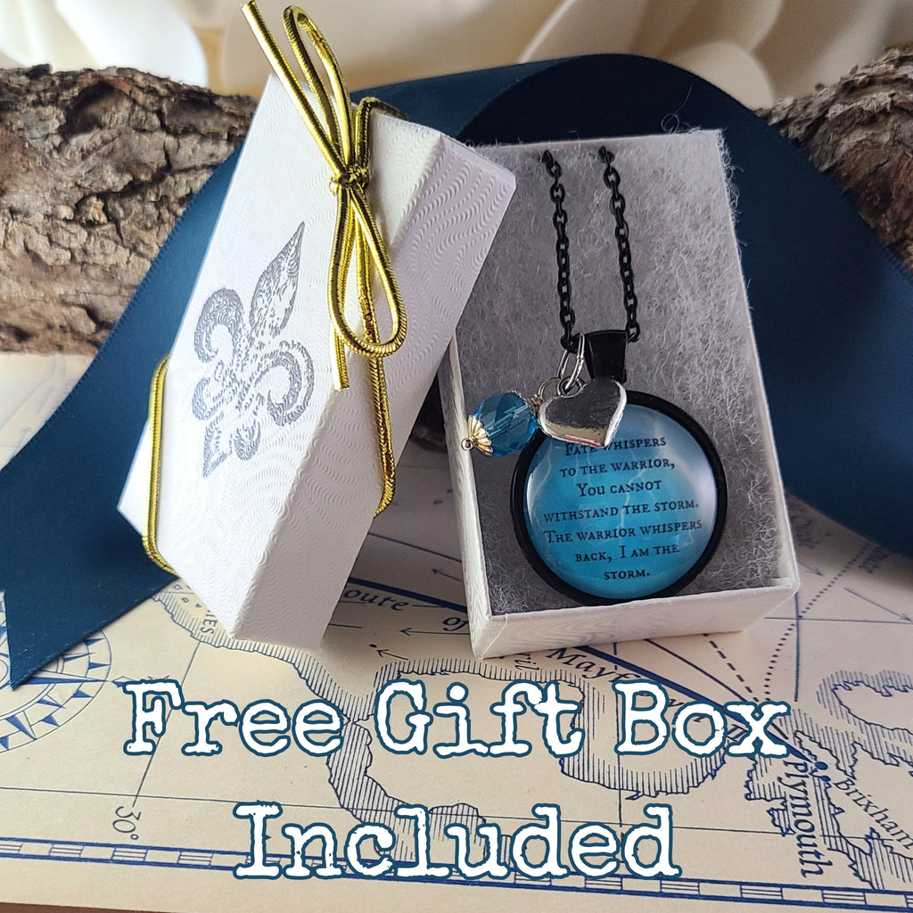 Fate Whispers I Am the Storm Necklace | Warrior Quote Pendant | Inspirational Strength Gift for Her | Personalized | Keychain