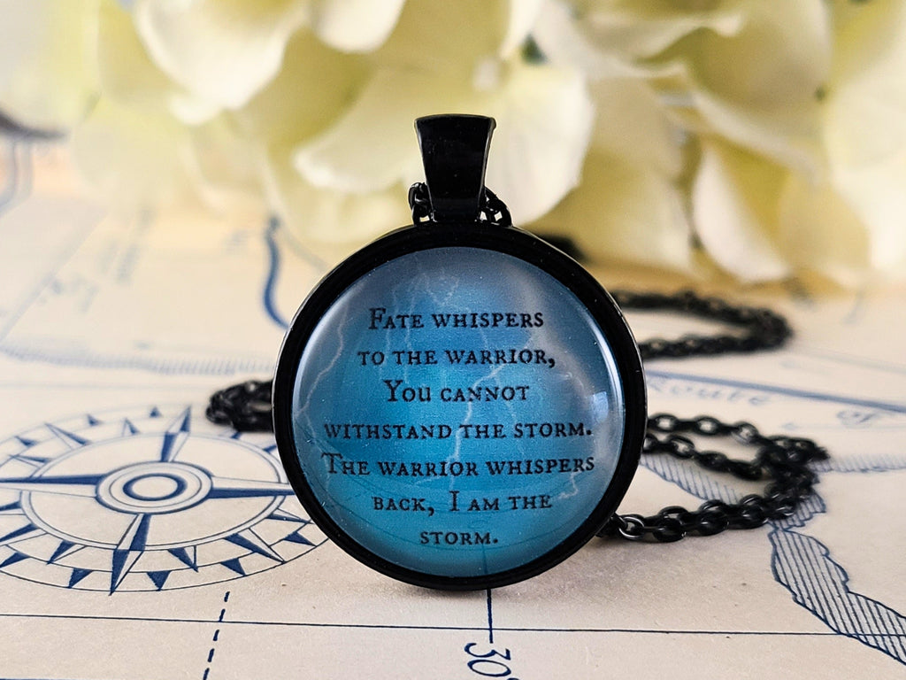 Fate Whispers I Am the Storm Necklace | Warrior Quote Pendant | Inspirational Strength Gift for Her | Personalized | Keychain