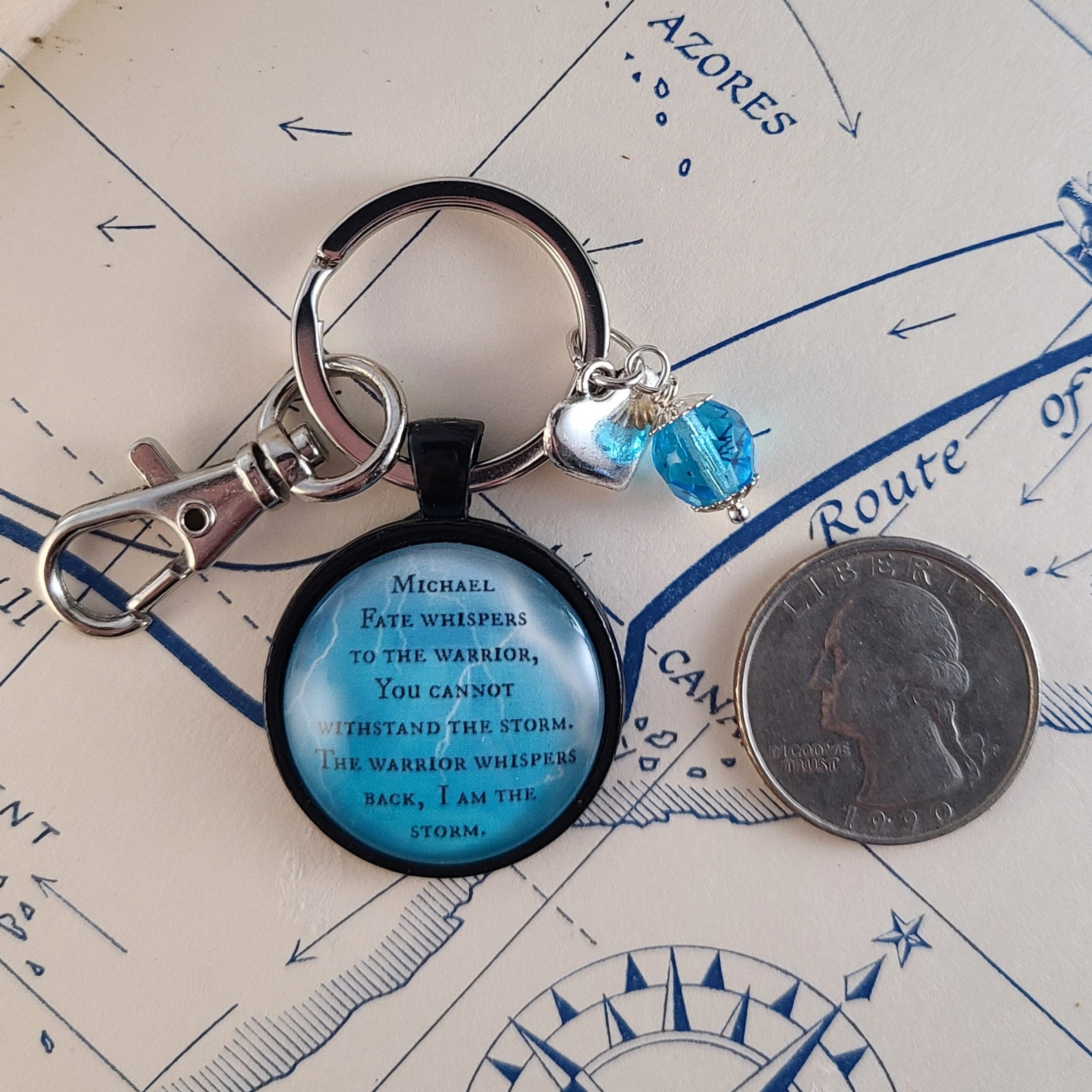 Fate Whispers I Am the Storm Necklace | Warrior Quote Pendant | Inspirational Strength Gift for Her | Personalized | Keychain
