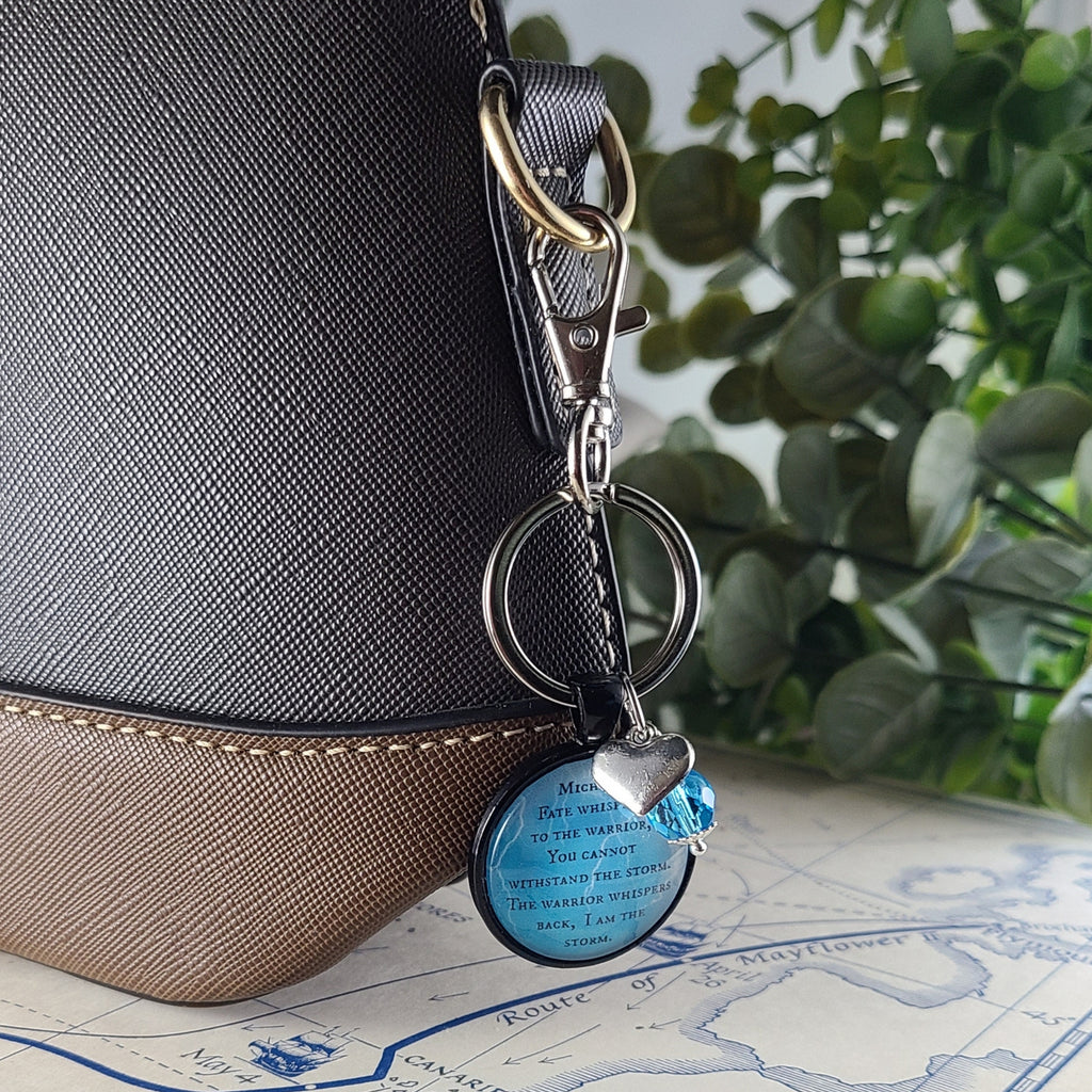 Fate Whispers I Am the Storm Necklace | Warrior Quote Pendant | Inspirational Strength Gift for Her | Personalized | Keychain