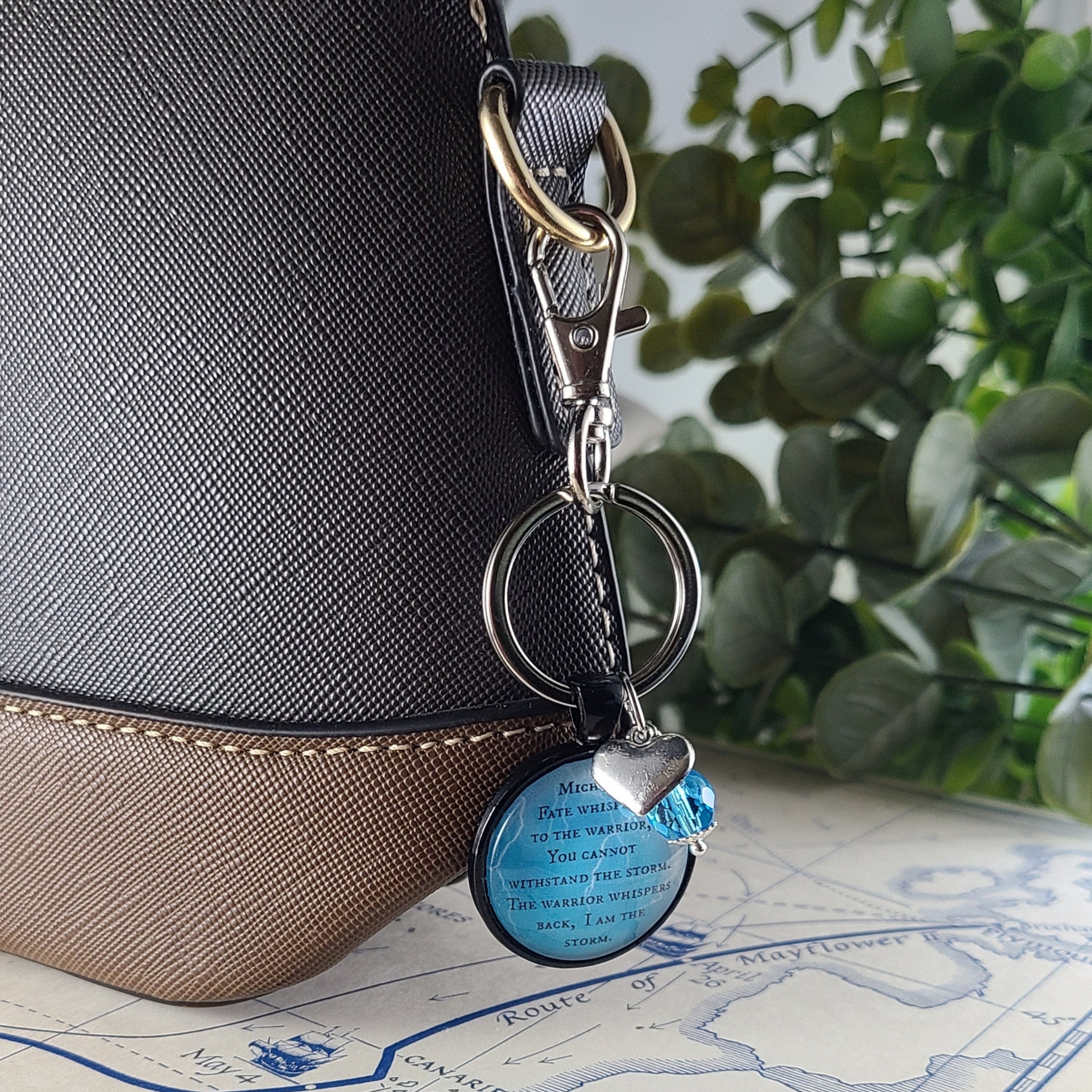 Fate Whispers I Am the Storm Necklace | Warrior Quote Pendant | Inspirational Strength Gift for Her | Personalized | Keychain
