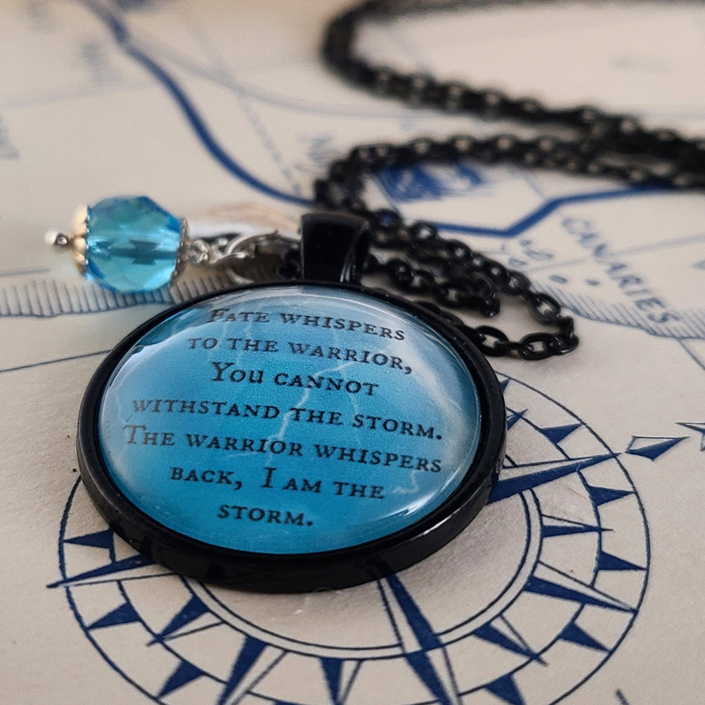 Fate Whispers I Am the Storm Necklace | Warrior Quote Pendant | Inspirational Strength Gift for Her | Personalized | Keychain