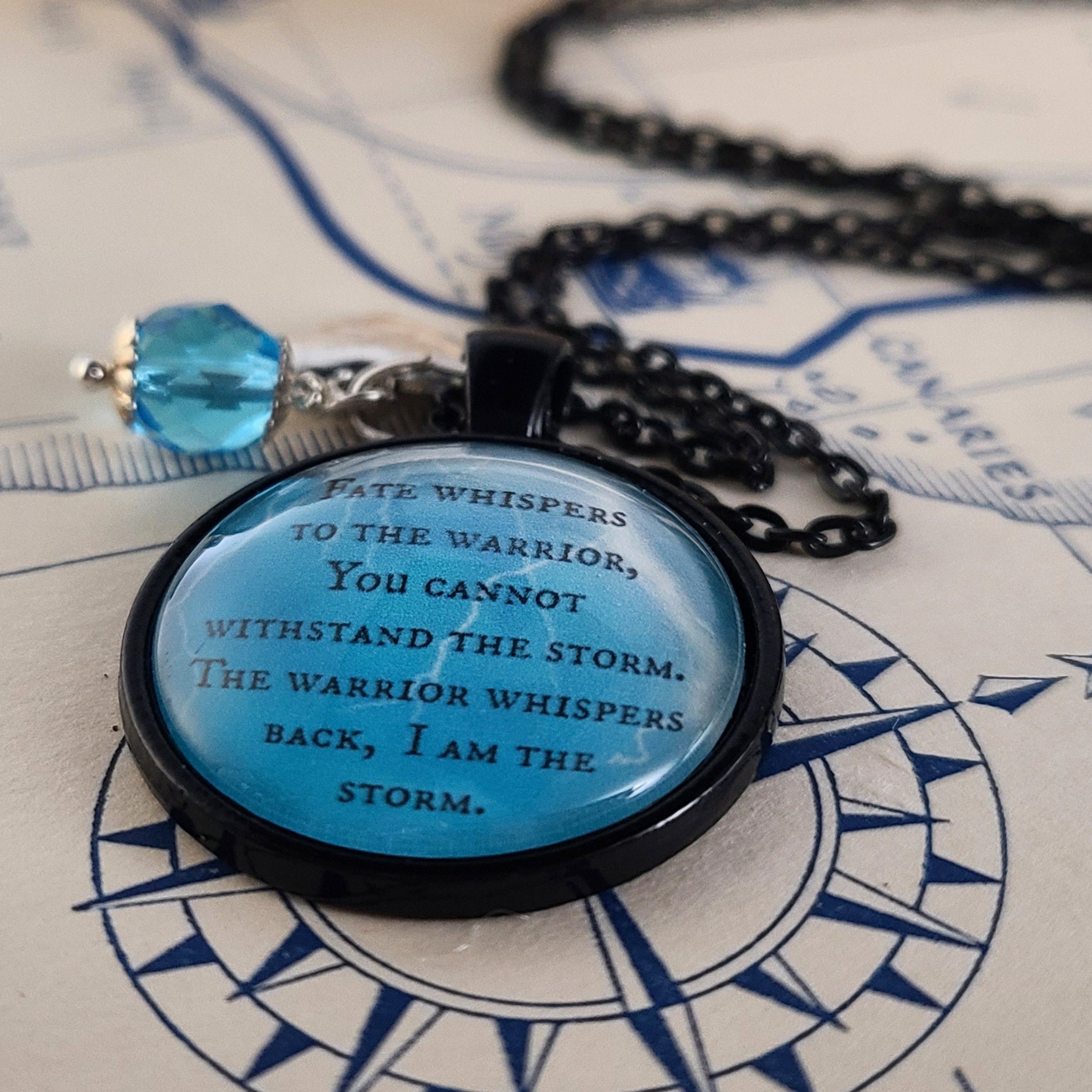 Fate Whispers I Am the Storm Necklace | Warrior Quote Pendant | Inspirational Strength Gift for Her | Personalized | Keychain