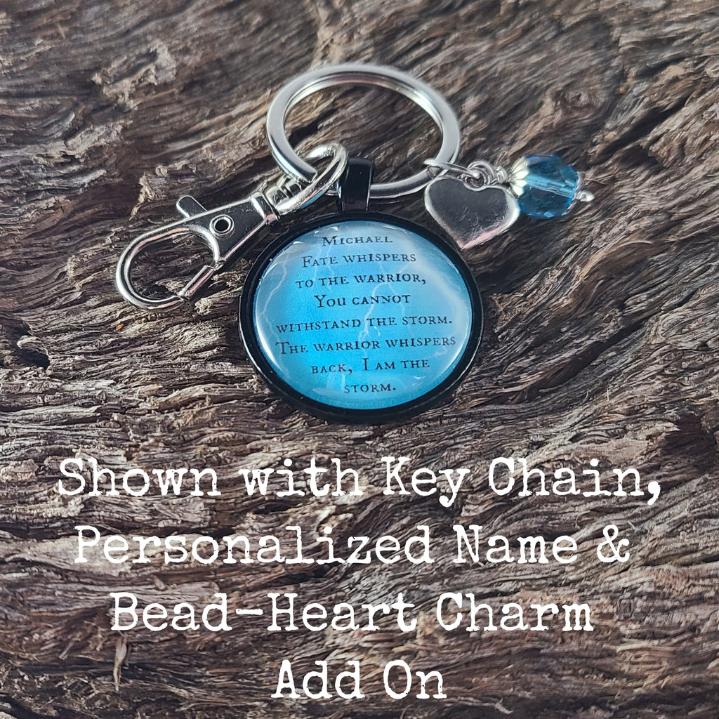 Fate Whispers I Am the Storm Necklace | Warrior Quote Pendant | Inspirational Strength Gift for Her | Personalized | Keychain