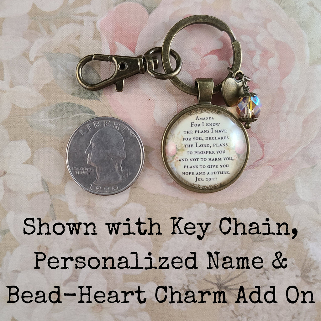 For I Know the Plans I Have For You Necklace or Keychain — Jeremiah 29:11