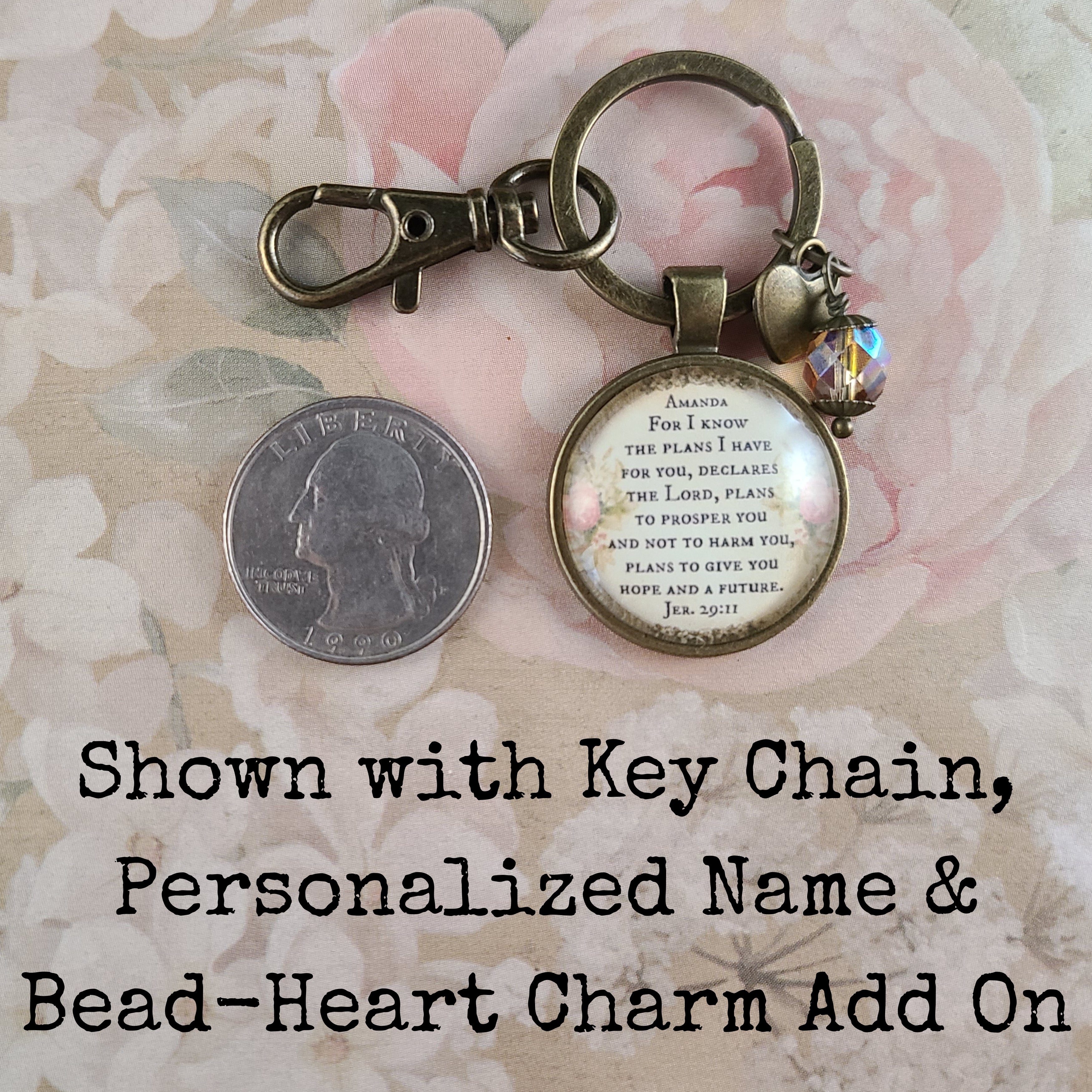 For I Know the Plans I Have For You Necklace or Keychain — Jeremiah 29:11