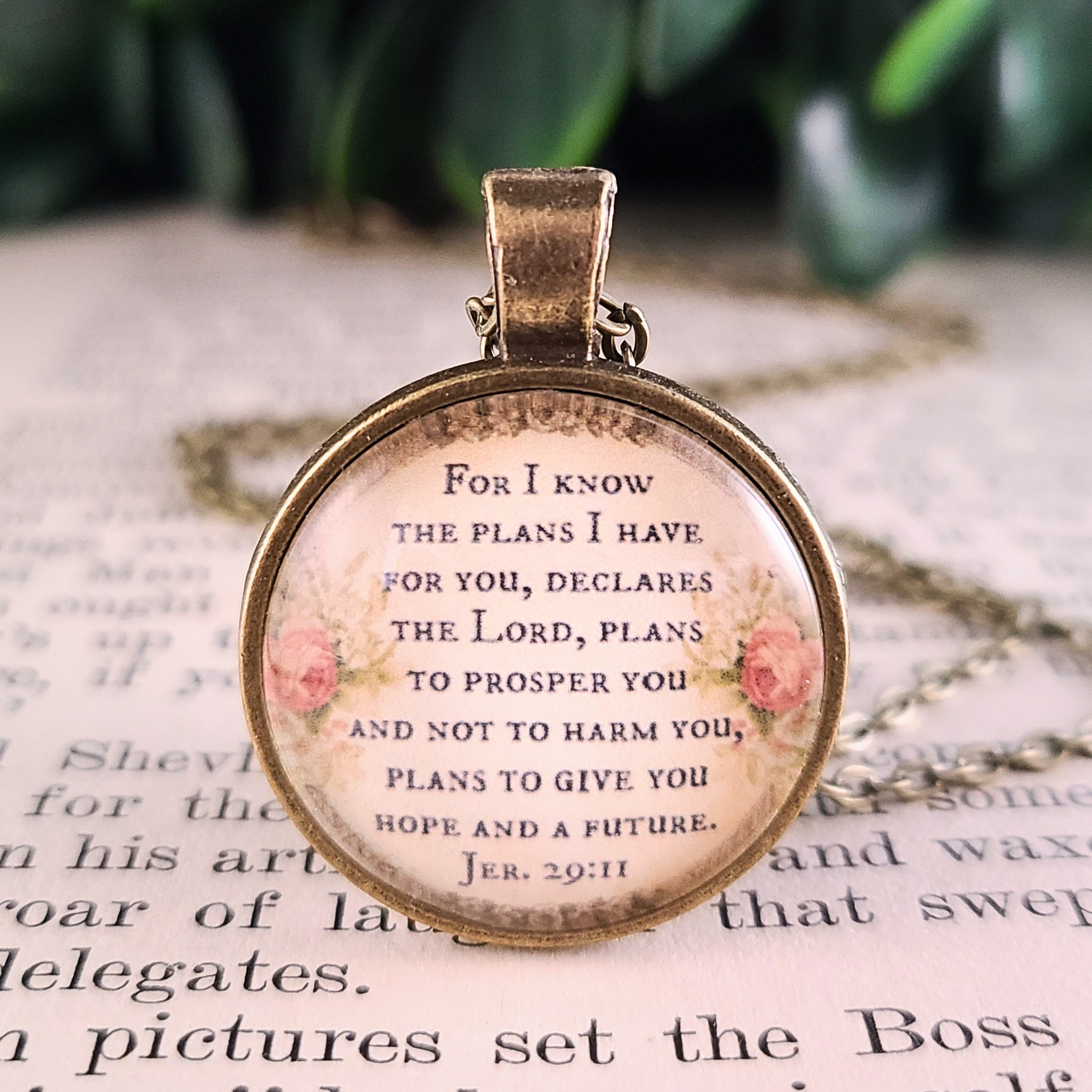 For I Know the Plans I Have For You Necklace or Keychain — Jeremiah 29:11
