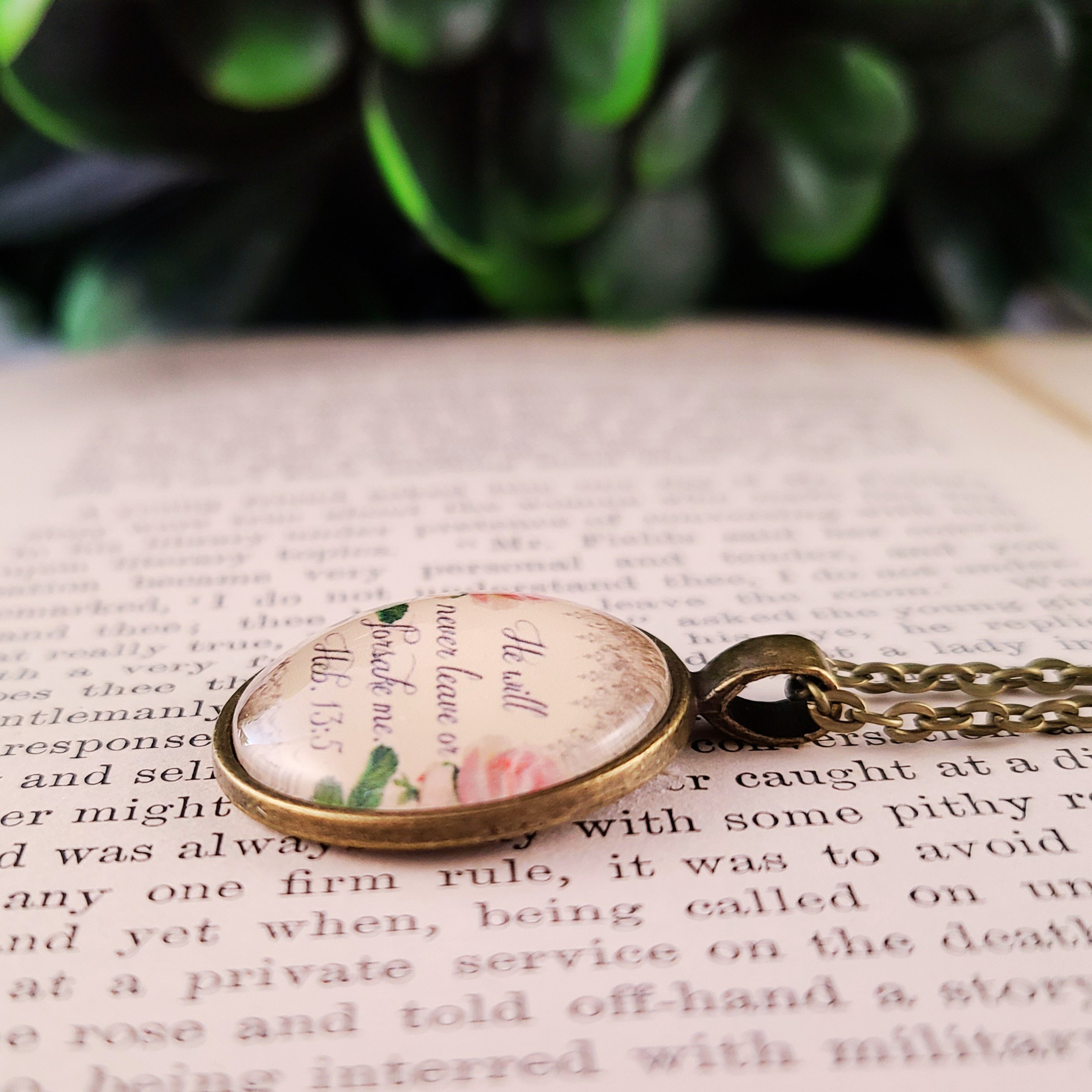 He Will Never Leave Nor Forsake Me Necklace or Keychain | Bible Verse | Christian Encouragement Gift, Baptism Gift, Scripture Gift for Her | Personalized