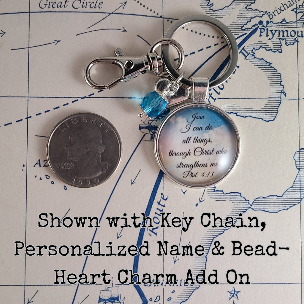 I Can Do All Things Through Christ Philippians 4:13 Necklace or Keychain — Bible Verse Christian Gift
