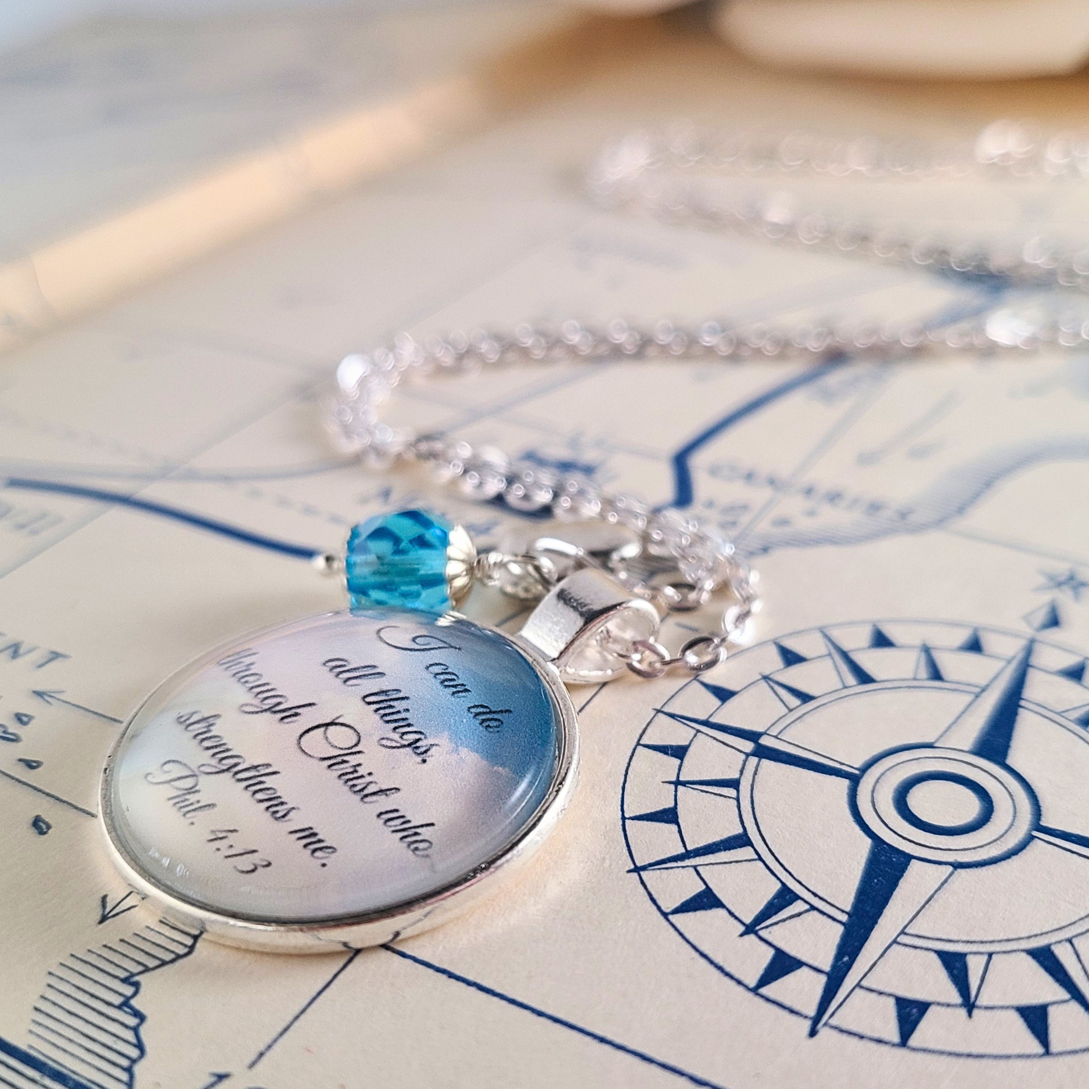 I Can Do All Things Through Christ Philippians 4:13 Necklace or Keychain — Bible Verse Christian Gift