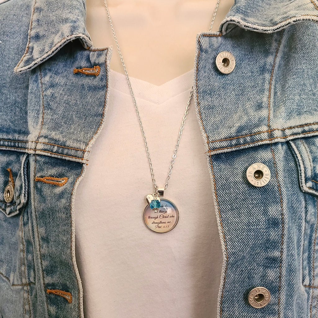 I Can Do All Things Through Christ Philippians 4:13 Necklace or Keychain — Bible Verse Christian Gift