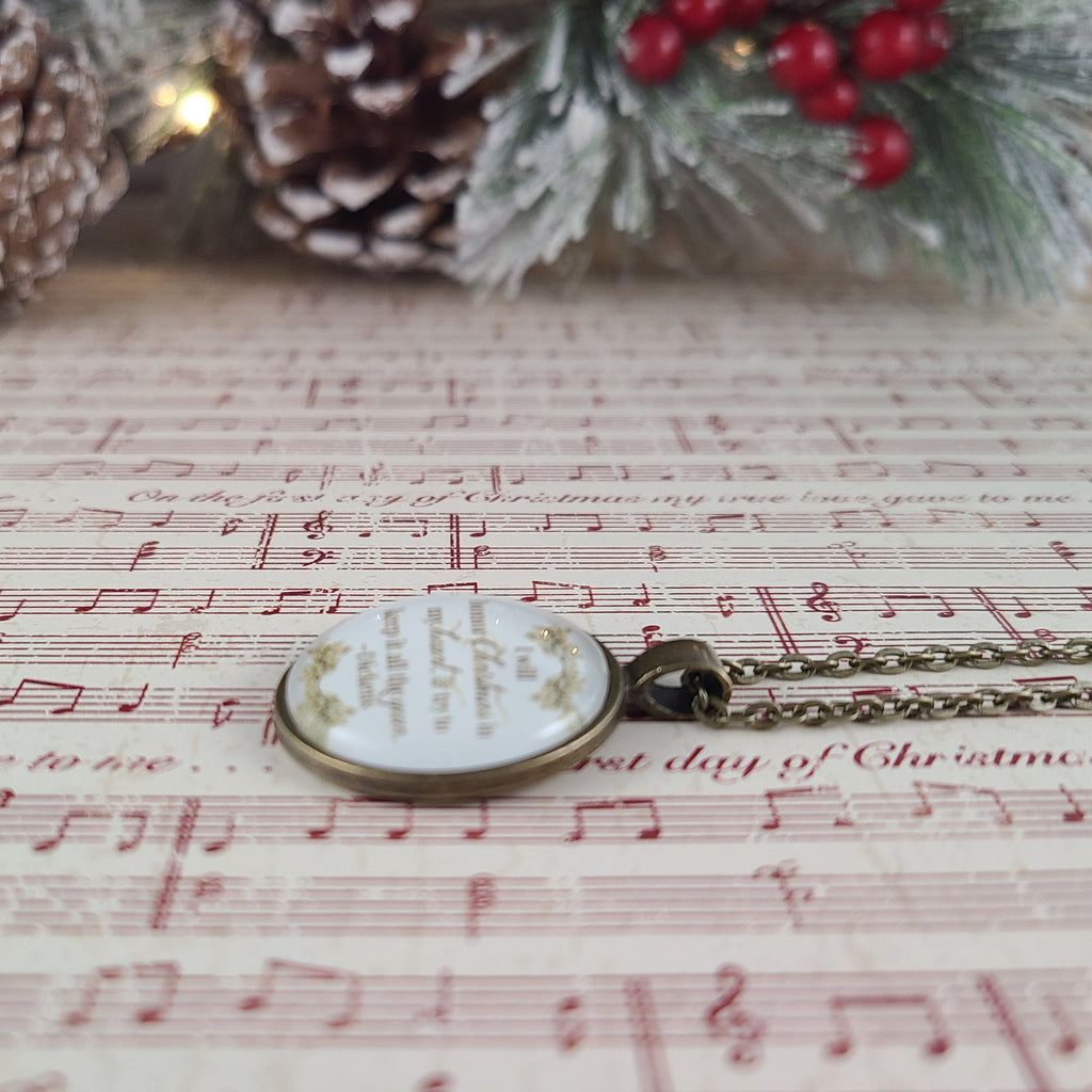 A Christmas Carol Necklace – Dickens Quote Pendant, I Will Honor Christmas
