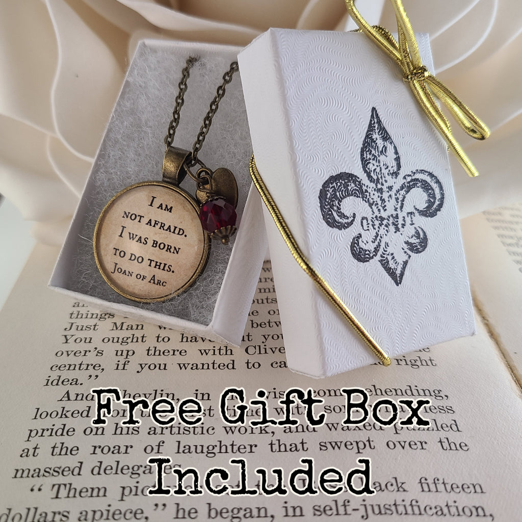 I Am Not Afraid I Was Born to Do This — Joan of Arc Quote Necklace or Keychain Catholic Saint Gift
