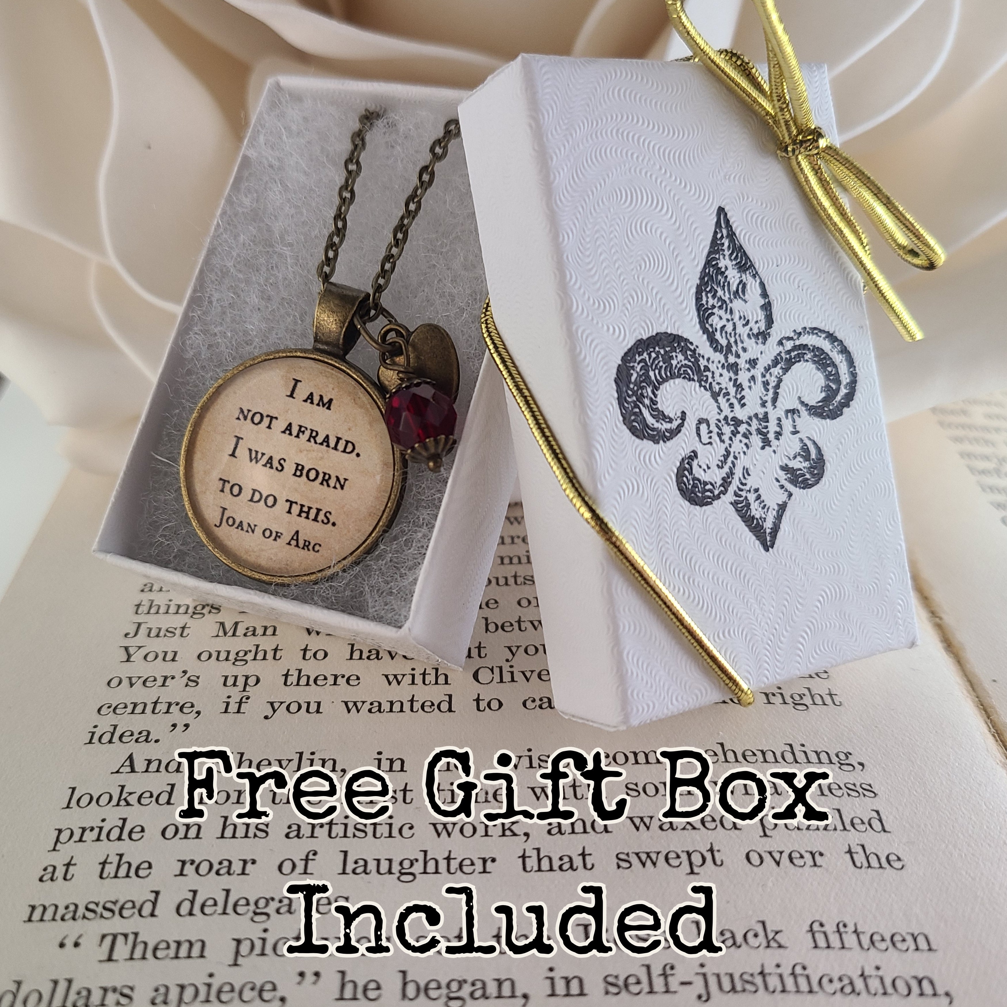 I Am Not Afraid I Was Born to Do This — Joan of Arc Quote Necklace or Keychain Catholic Saint Gift
