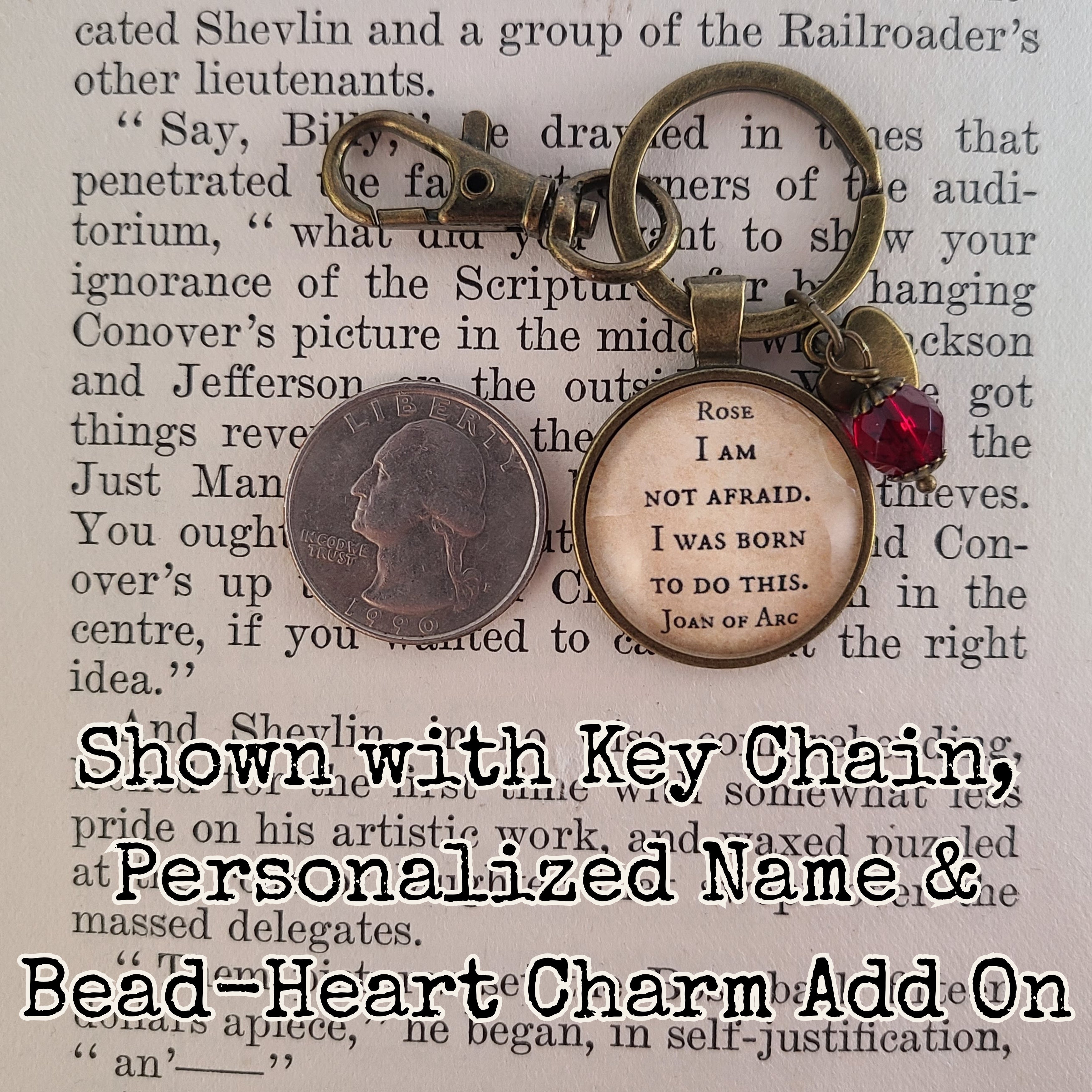 I Am Not Afraid I Was Born to Do This — Joan of Arc Quote Necklace or Keychain Catholic Saint Gift