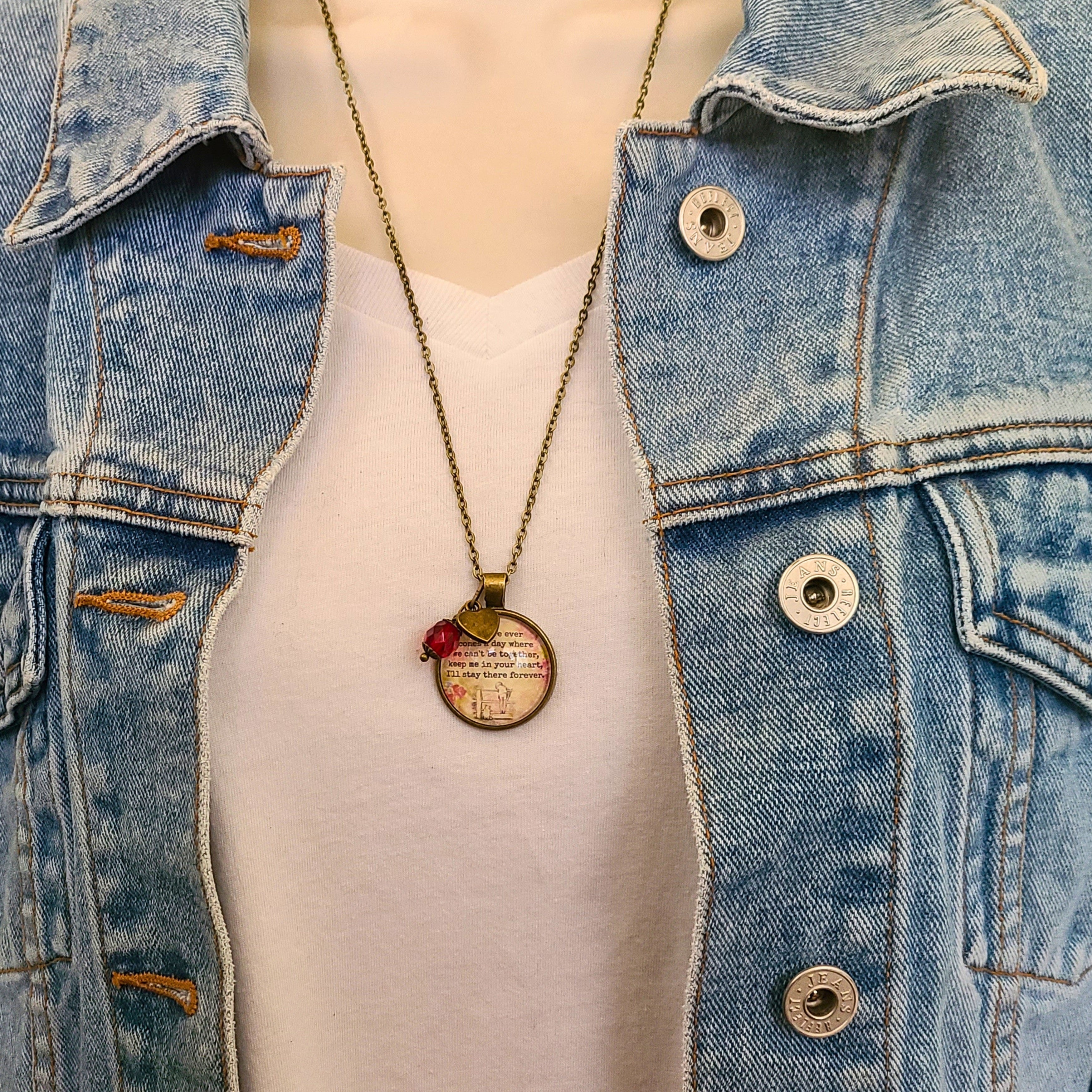 Winnie the Pooh Quote Necklace or Keychain — If There Ever Comes a Day Christopher Robin Friendship Goodbye Gift