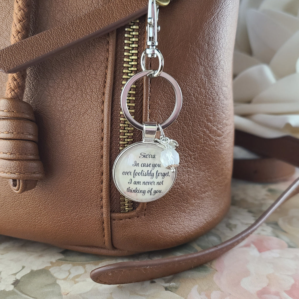 Virginia Woolf Necklace or Keychain | I Am Never Not Thinking of You | Missing You Gift, Romantic Gift for Her | Personalized