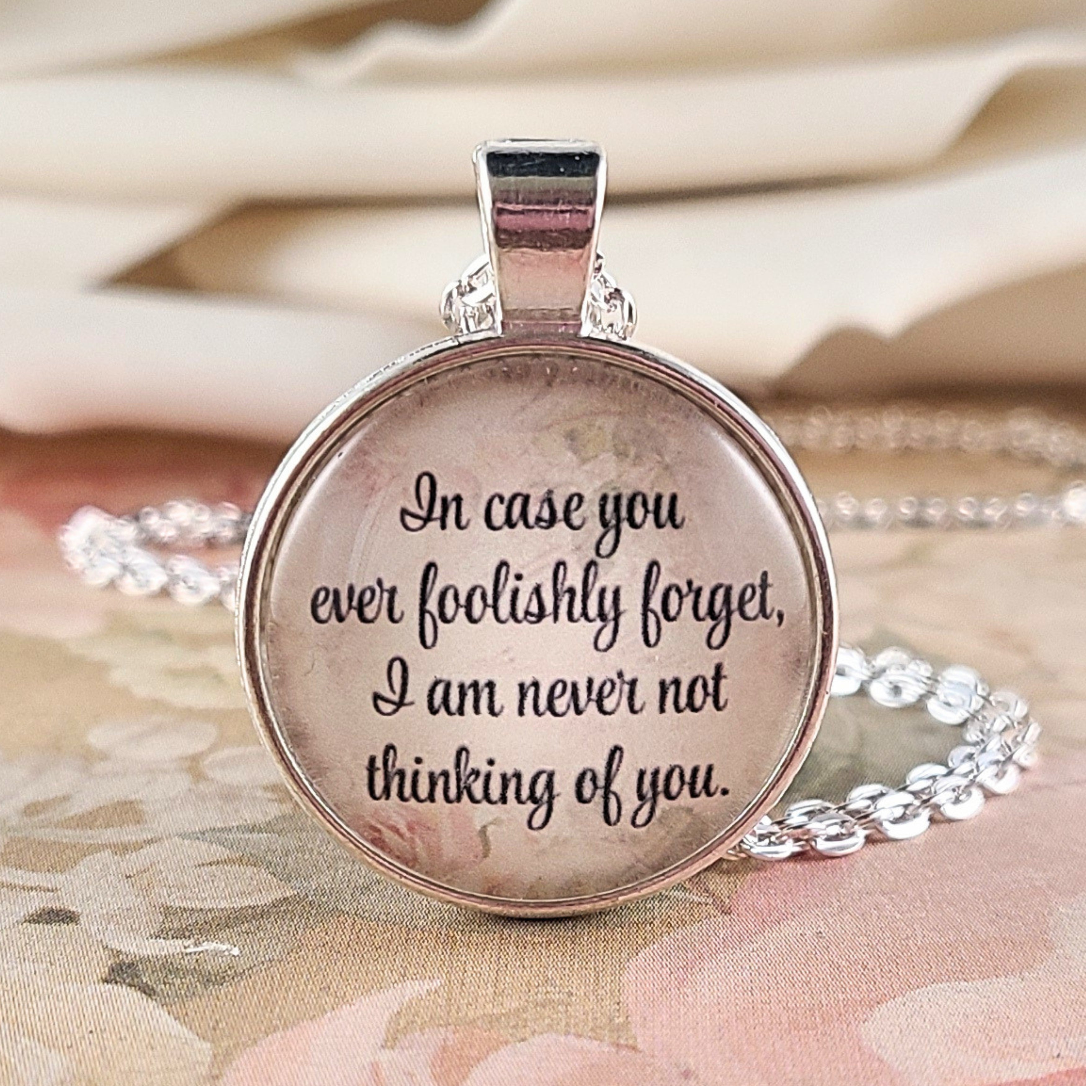 Virginia Woolf Necklace or Keychain | I Am Never Not Thinking of You | Missing You Gift, Romantic Gift for Her | Personalized