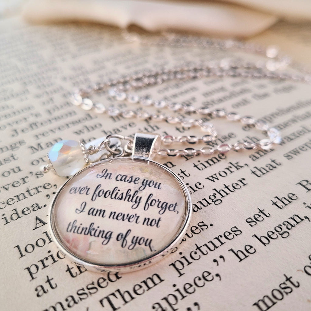 Virginia Woolf Necklace or Keychain | I Am Never Not Thinking of You | Missing You Gift, Romantic Gift for Her | Personalized