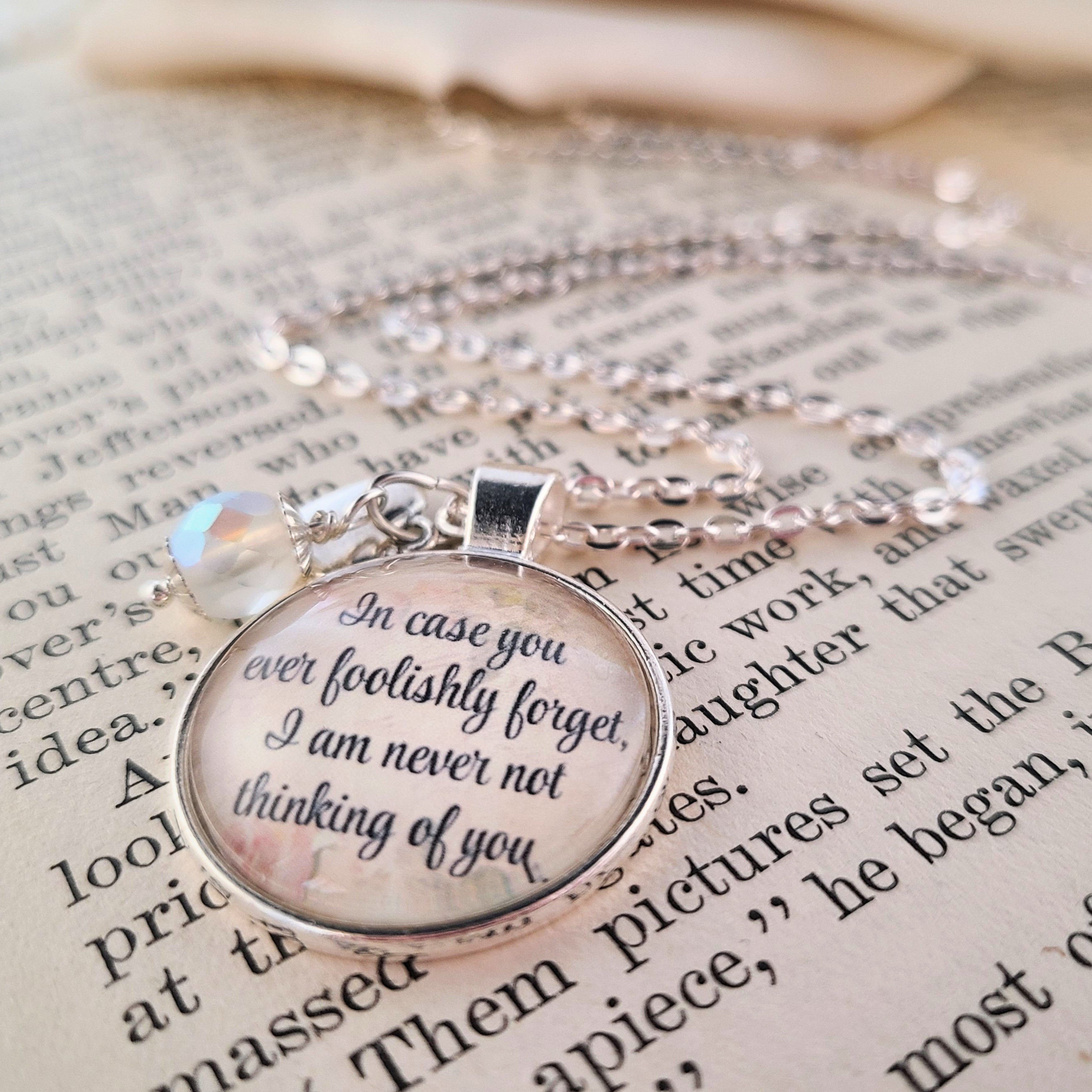 Virginia Woolf Necklace or Keychain | I Am Never Not Thinking of You | Missing You Gift, Romantic Gift for Her | Personalized