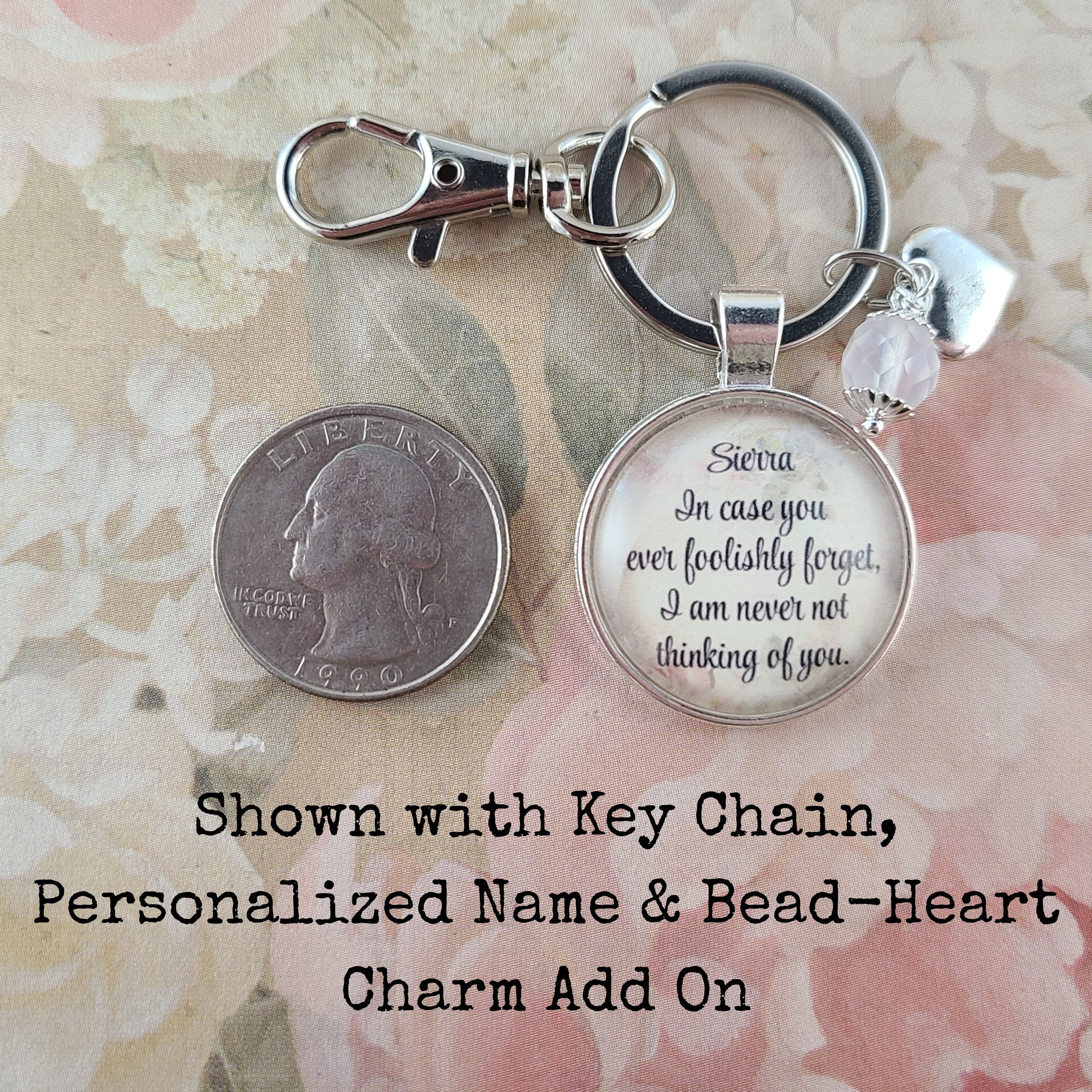 Virginia Woolf Necklace or Keychain | I Am Never Not Thinking of You | Missing You Gift, Romantic Gift for Her | Personalized