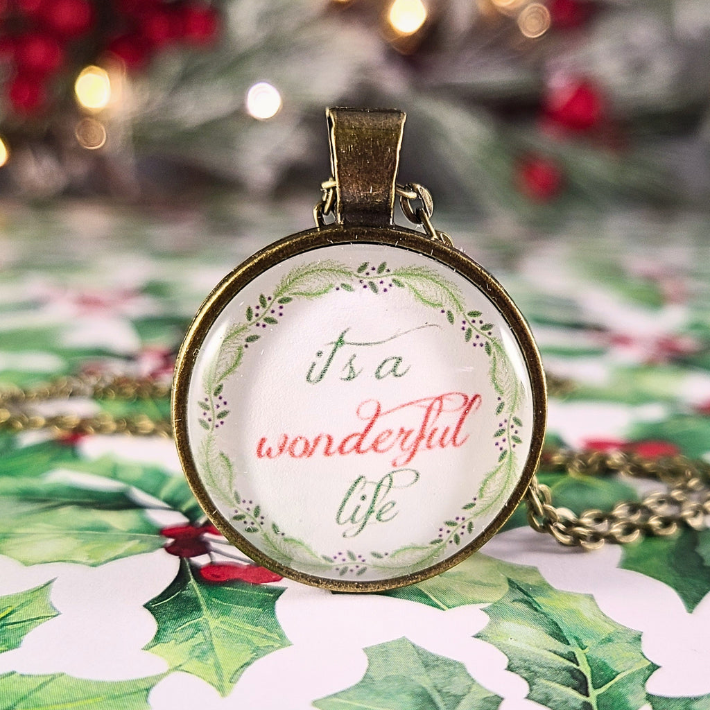Wonderful Life Necklace, It's A Wonderful Life Quote Jewelry, Classic Movie Gift