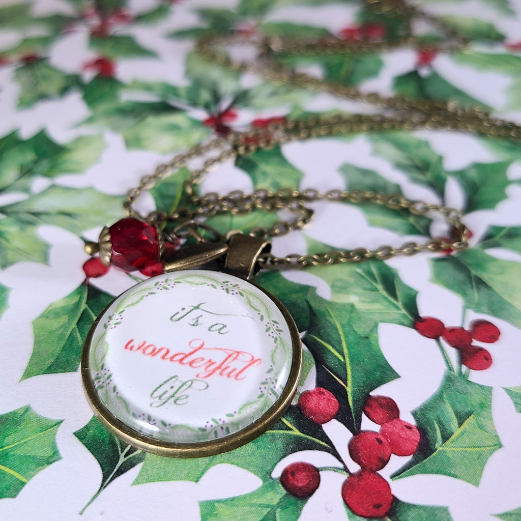 Wonderful Life Necklace, It's A Wonderful Life Quote Jewelry, Classic Movie Gift