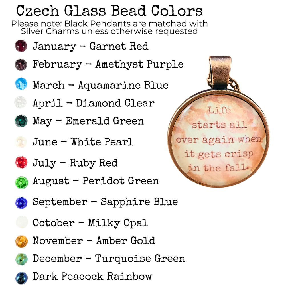 F Scott Fitzgerald Necklace, Great Gatsby Quote, Life Starts All Over Again in Fall