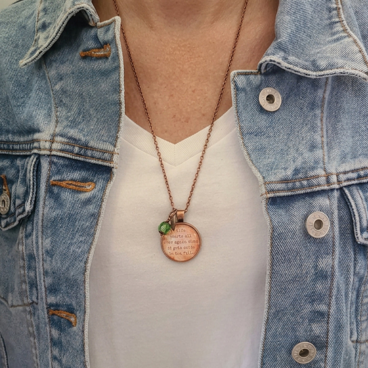 F Scott Fitzgerald Necklace, Great Gatsby Quote, Life Starts All Over Again in Fall