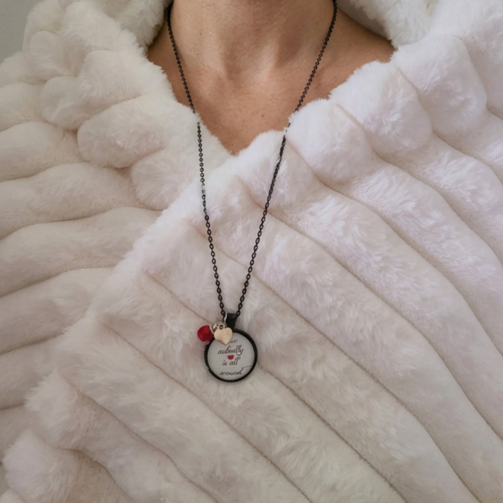 Love Actually Necklace, Love Actually Is All Around Quote, Christmas Movie Jewelry