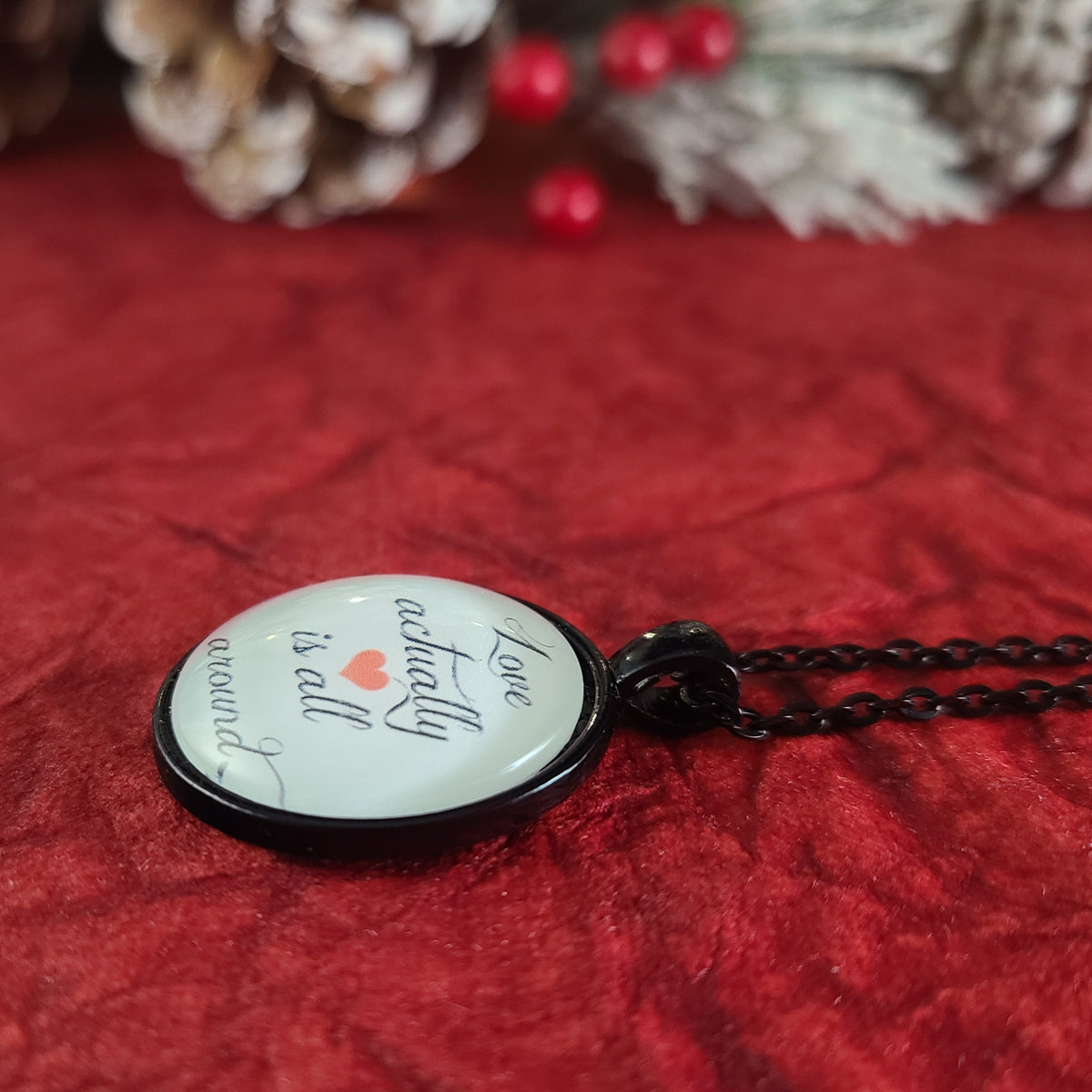 Love Actually Necklace, Love Actually Is All Around Quote, Christmas Movie Jewelry